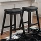 Linon Home Decor Culver Counter Stool with Black Cushion in Black (Set of 2), , large