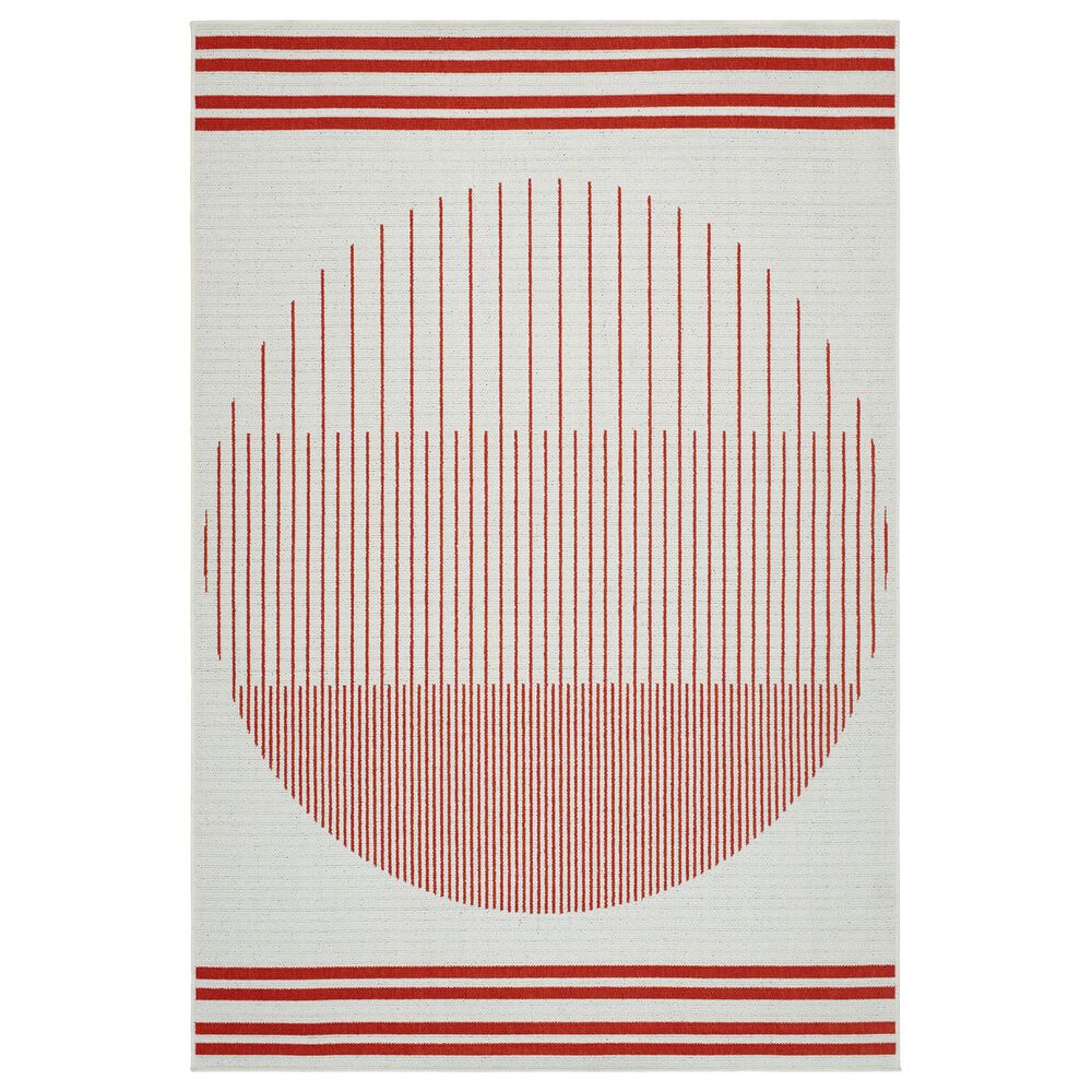 Surya Alfresco 7"3" x 10"6" Pearl, Garnet and Camel Indoor/Outdoor Area Rug, , large