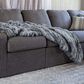 Timberlake 60" x 80" Ruched Faux Fur Throw Blanket in Silver, , large