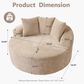 HOMLUX 59" Plush Corduroy Round Chair in Beige, , large