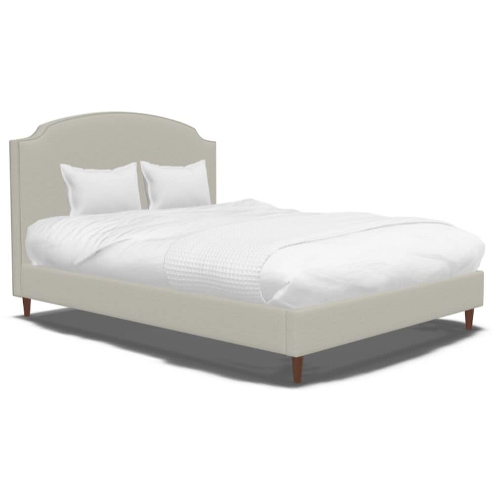 Jonathan Louis Design Lab Queen Platform Bed with Thrillist Pearl Upholstered in Walnut, , large