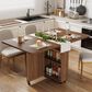 GARVEE Folding Dining Table with Storage in Brown - Table Only, , large