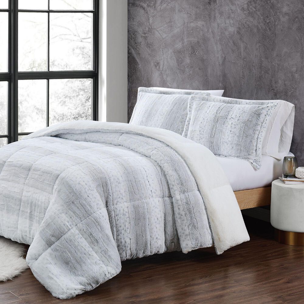 Pem America Snow Leopard 3-Piece Full/Queen Comforter Set in Grey, , large
