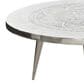 Maple and Jade Engraved Floral Living Room Coffee Table in Satin Silver, , large