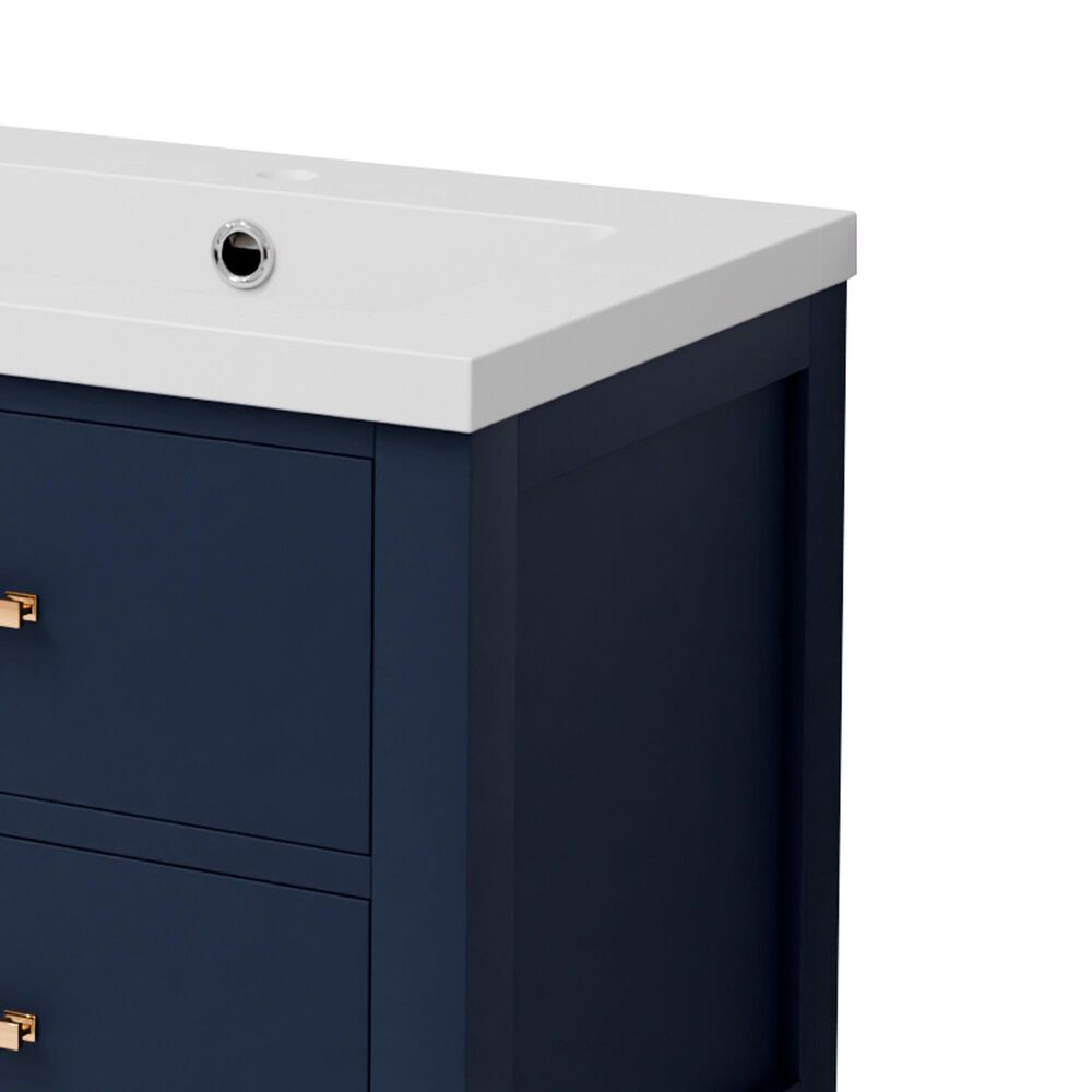 Lexora Home Castor 24" Single Bathroom Vanity in Blue with White Acrylic Top and Rectangular Sink, , large