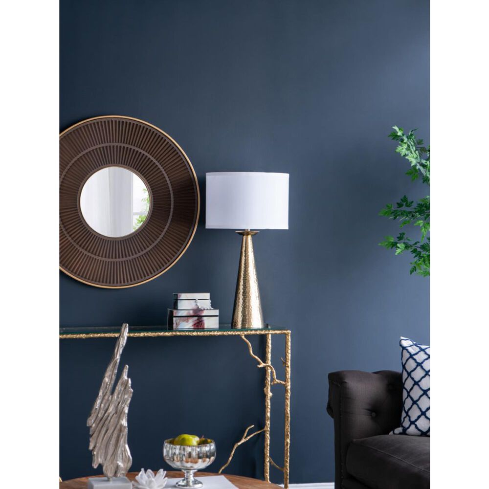 A&amp;B Home Cone Table Lamp with Collapsible Shade in Gold, , large