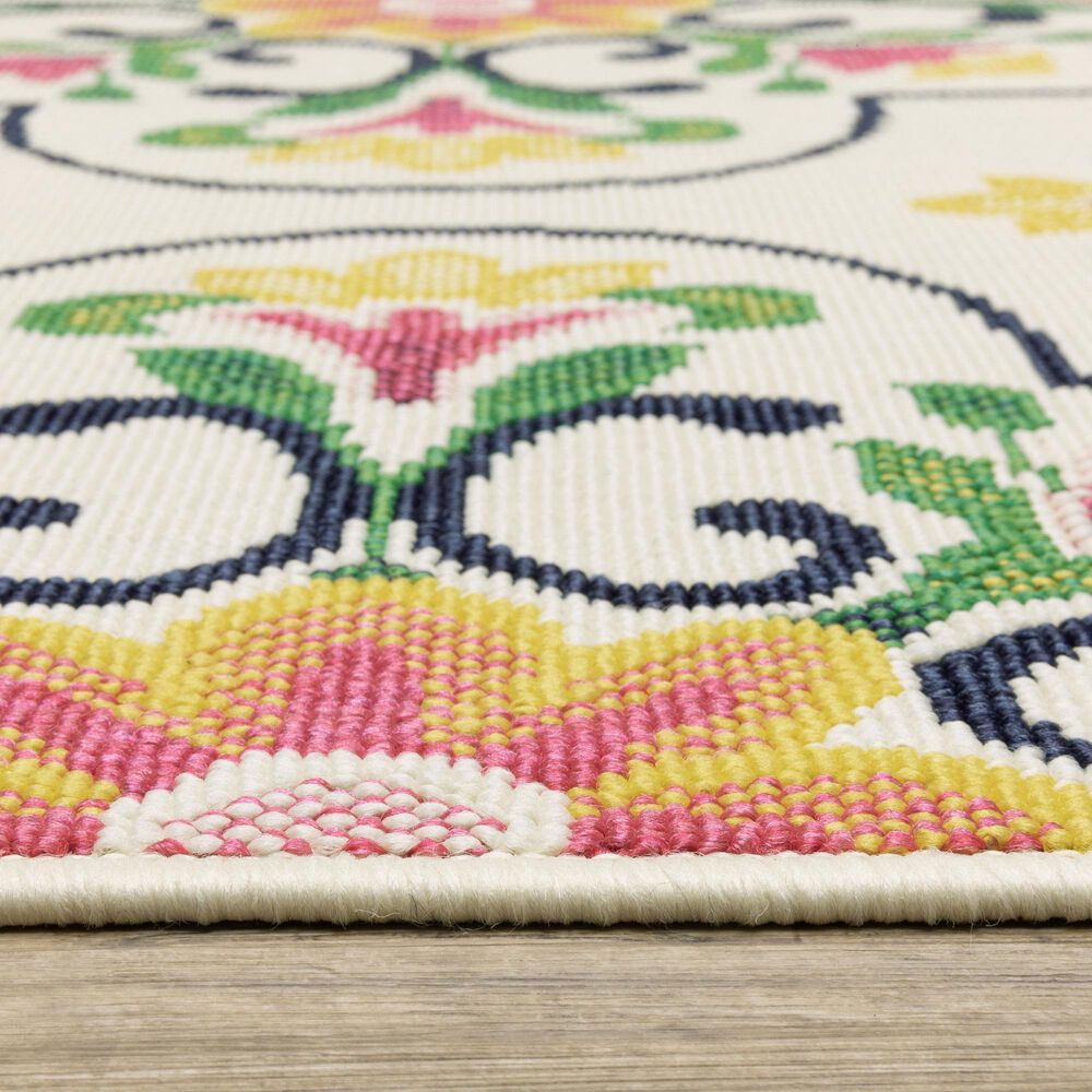 Oriental Weavers Havana HAV04 Ivory and Multicolor 7'10" x 10' Indoor/Outdoor Area Rug, , large