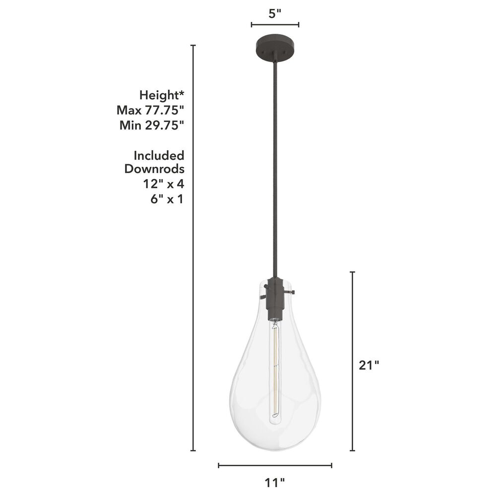 Hunter Lundin 11&quot; 1-Light Pendant in Noble Bronze, , large