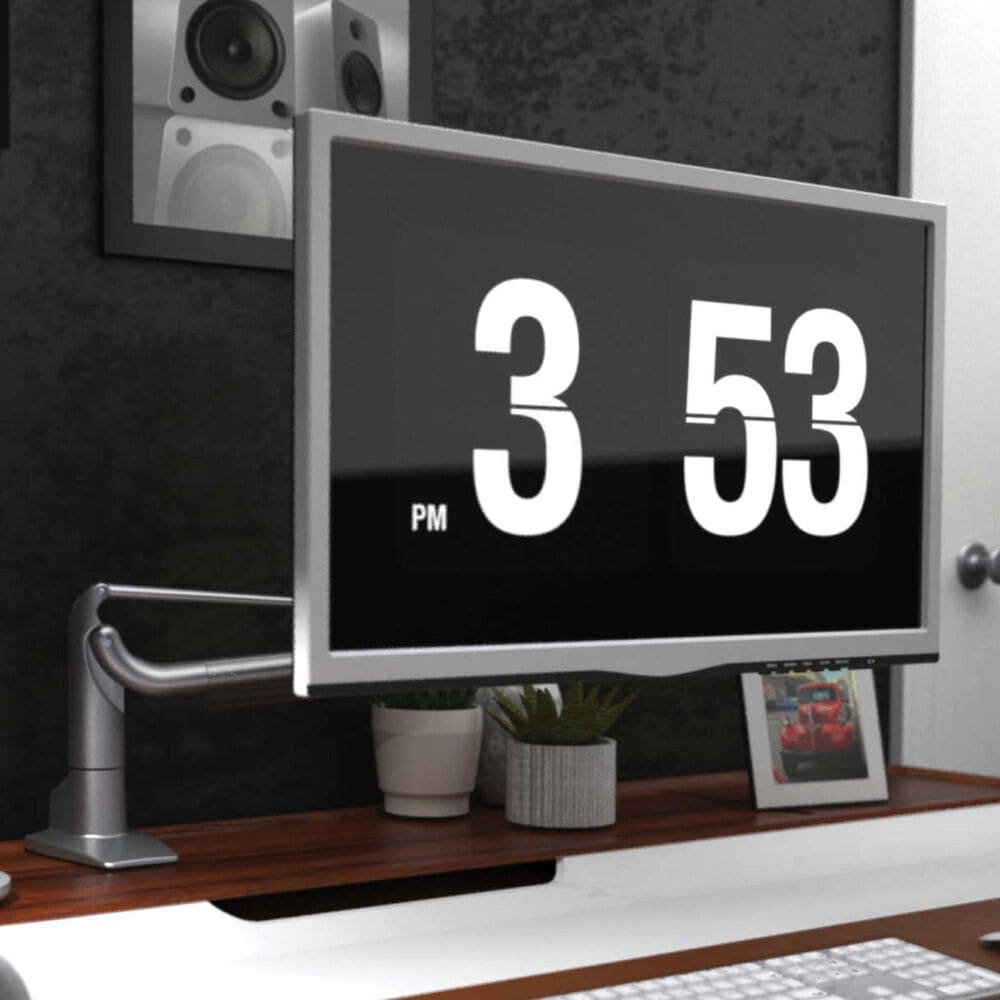 Kanto Single Monitor Desk Mount for 17" - 32" Displays in Silver, , large