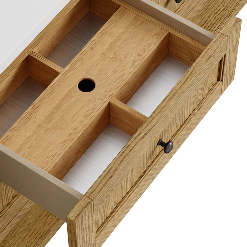 James Martin Breckenridge 84" Double Bathroom Vanity in Light Natural Oak with 3 cm White Zeus Top and Rectangular Sinks, , large