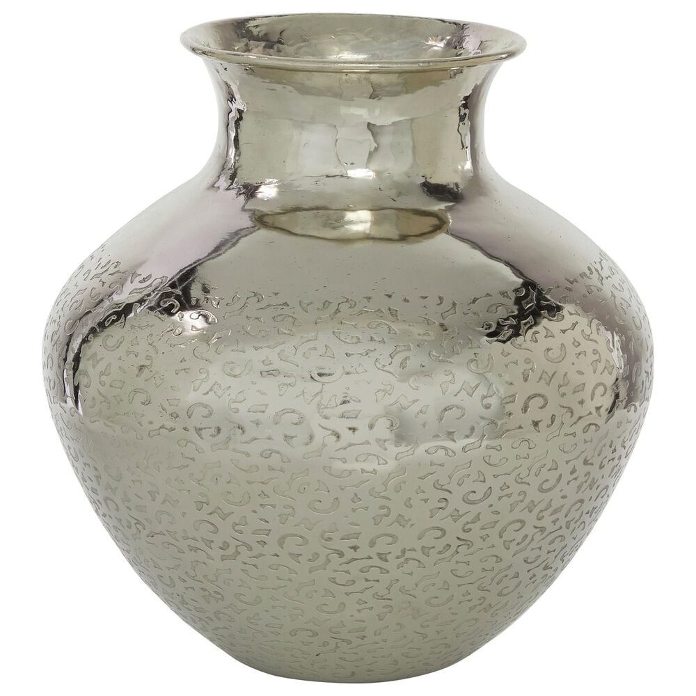 Maple and Jade 13" x 12" Mottled Vase in Silver, , large