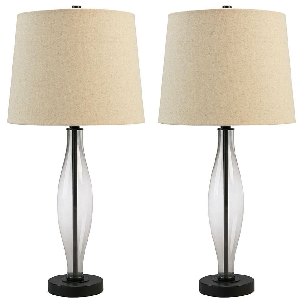 Ashley Travisburg Table Lamp in Clear and Black (Set of 2), , large