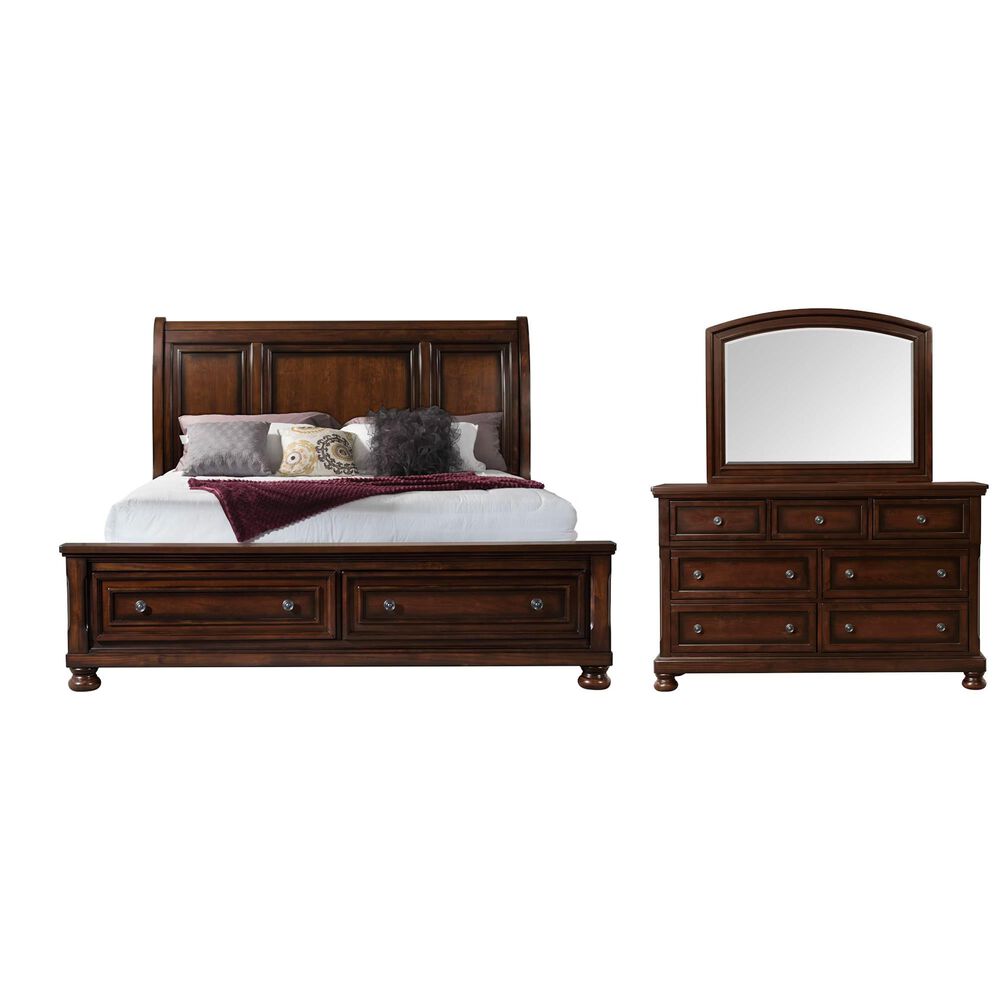 Mayberry Hill Kingston 3-Piece King Bedroom Set in Dark Walnut, , large