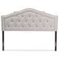 Baxton Studio Edith Queen Upholstered Panel Headboard in Greyish Beige, , large