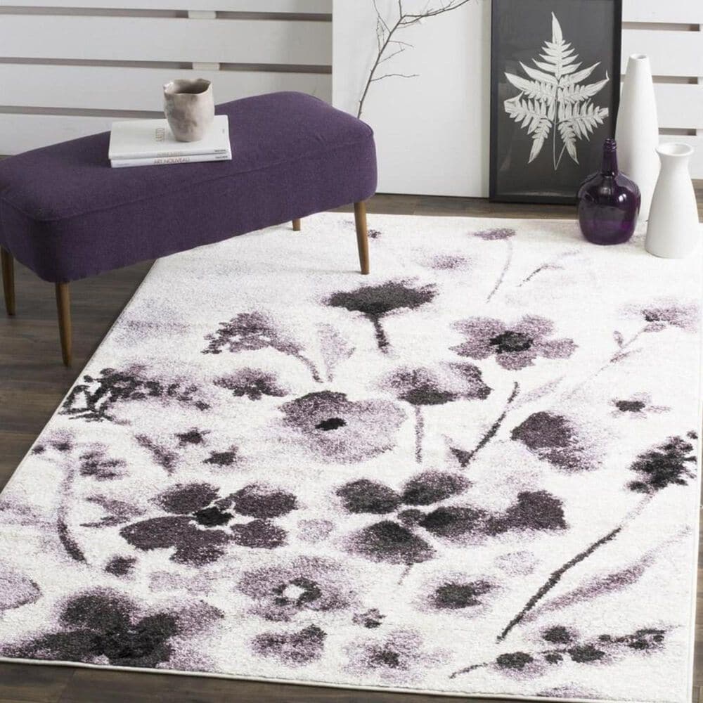 Safavieh Adirondack ADR127L 6" x 9" Ivory and Purple Area Rug, , large
