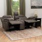 Linon Home Decor Galloway Manual Loveseat in Stone Gray, , large