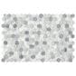 Emser Link White 12" x 18" Hexagon Marble Mosaic Tile, , large