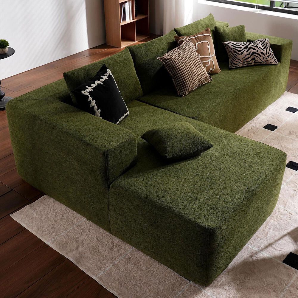 Noviland HOMLUX 2-Piece Mod Sectional with LAF Chaise in Green, , large