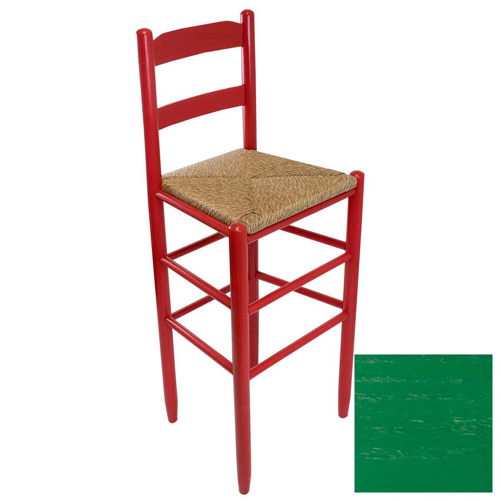 Lakeside Beach Mountain Ladderback Barstool in Woodleaf Green, , large
