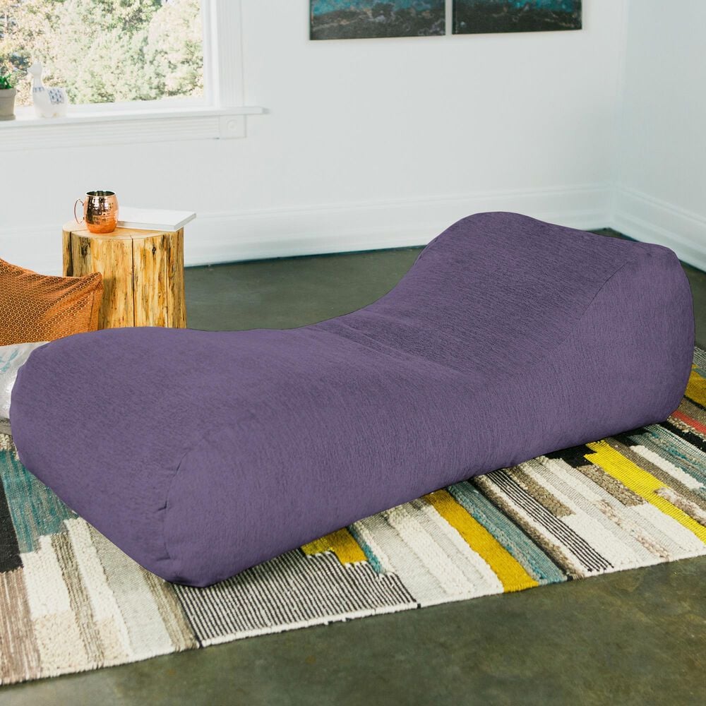 Jaxx Arlo Chaise Lounge Bean Bag Chair in Plum, , large