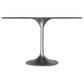 Leisuremod LeisureMod Verve Collection 48 Round Dining Table, Brushed Chrome Base with Sintered Stone Black Top, , large