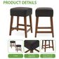 Valor Living Roscoe 26" Backless Counter Stool with Black Upholstery in Cherry, , large