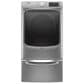 Maytag 4.8 Cu. Ft. Front Load Washer and 7.3 Cu. Ft. Electric Dryer Laundry Pair with Pedestal in Metallic Slate, , large