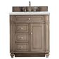 James Martin Vanities Bristol 30" Single Bathroom Vanity in Whitewashed Walnut with 3 cm Ethereal Noctis Quartz Top and Rectangular Sink, , large