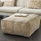 Maple and Jade 35" Low Profile Square Stuffed Pouf in Gray, , large