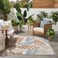Nourison Aloha 3"6" x 5"6" Blue and Mocha Indoor/Outdoor Area Rug, , large