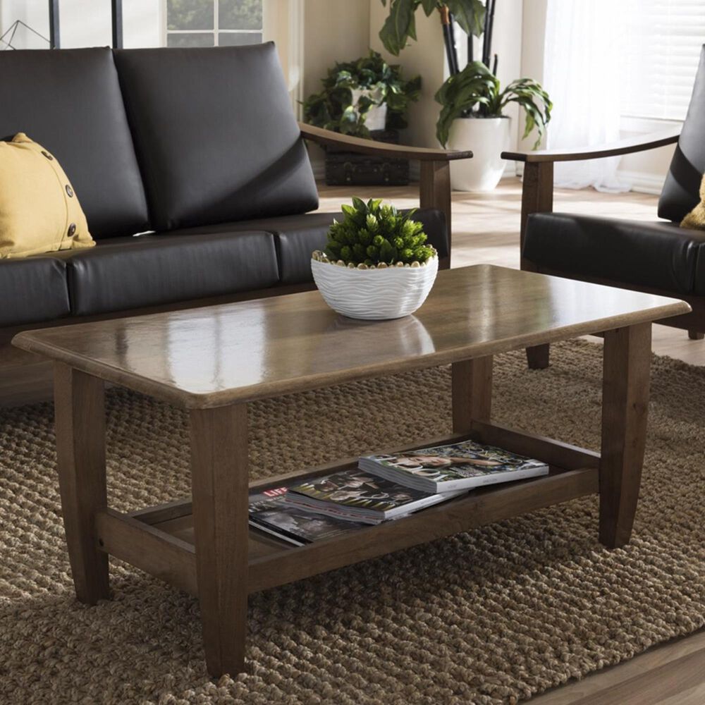 Baxton Studio Pierce Coffee Table in Walnut, , large