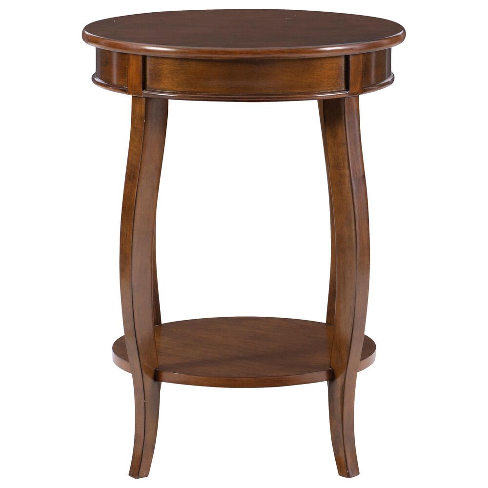 Linon Home Decor Rainbow Round Side Table in Hazelnut, , large