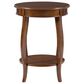 Linon Home Decor Rainbow Round Side Table in Hazelnut, , large