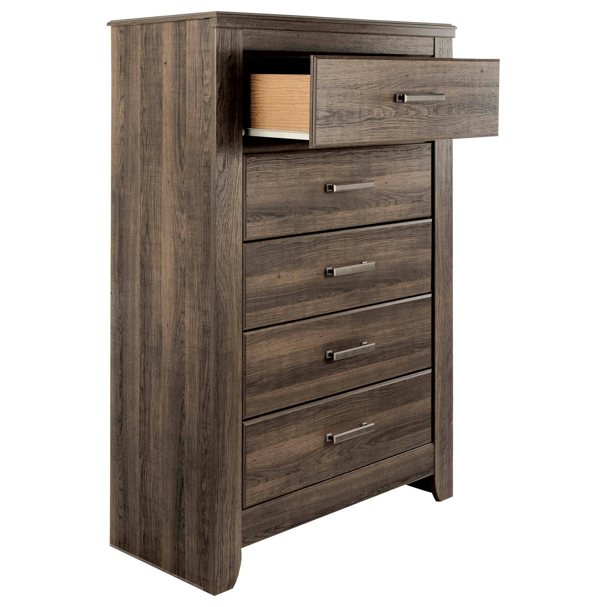 Ashley Juararo 5 Drawer Chest in Dark Brown