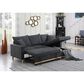 HOMLUX 84.25"W Reversible Sleeper Sectional Sofa with Storage Chaise and Pillows, in Dark Grey, , large