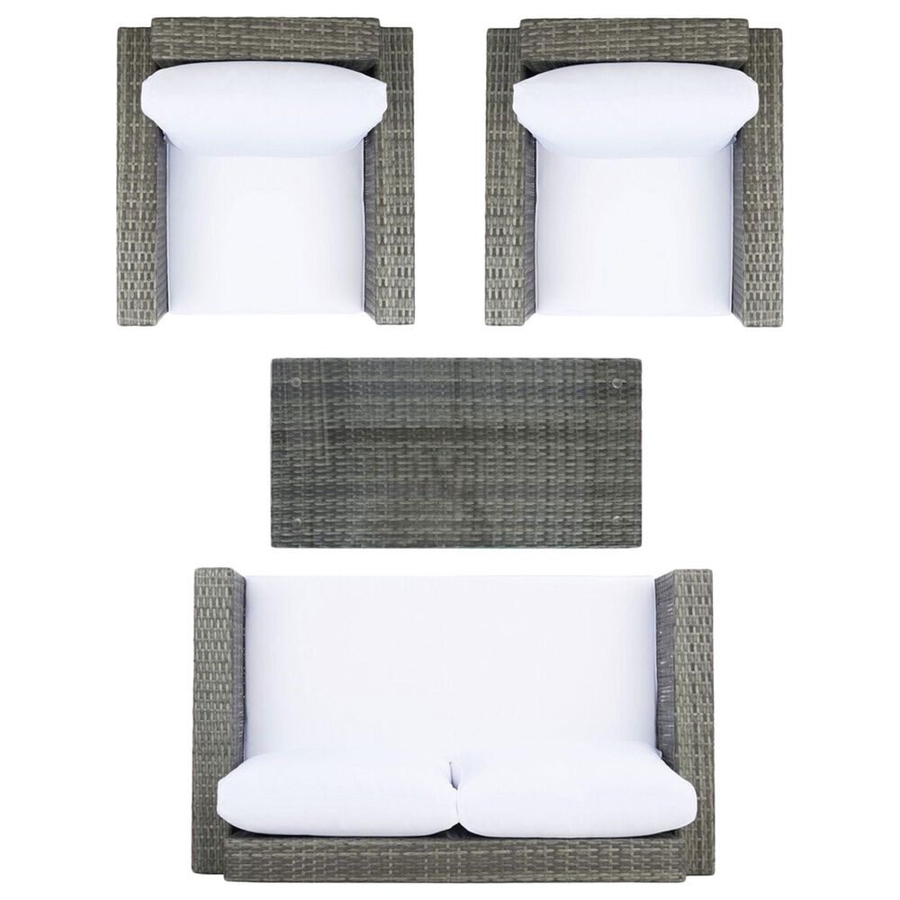 Safavieh Brielle 4-Piece Patio Living Set in Grey Brown, , large