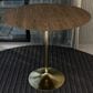 Leisuremod LeisureMod Verve Collection Modern Bar Height Table Brushed Gold Base with 48 Round Dark Walnut MDF Top, , large