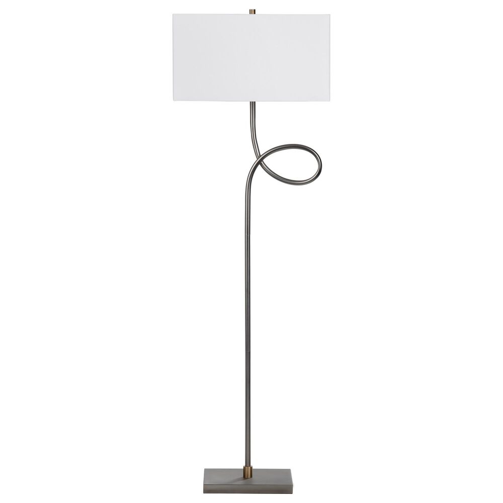 Crestview Collection Villeroy Floor Lamp in Polished Gunmetal and Brass, , large