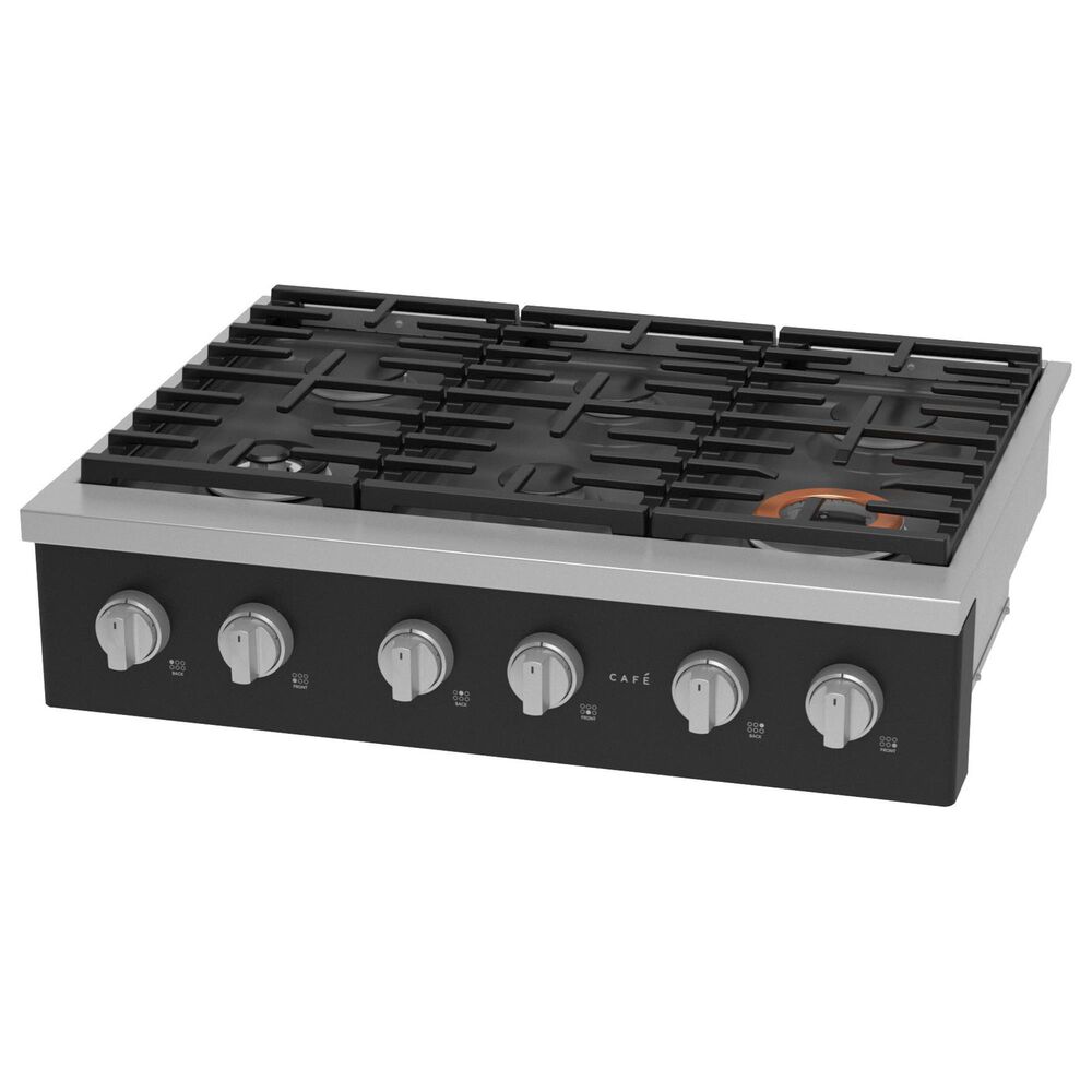 Cafe 36&quot; Natural Gas Rangetop with 6-Burner in Matte Black and Brushed Stainless, , large