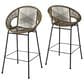 Hearth and Haven Ferrara Outdoor Faux Wicker Barstool in Green (Set of 2), , large