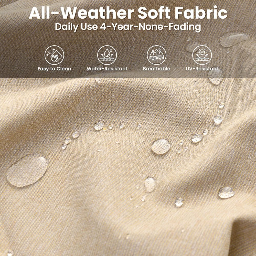 HOMLUX HOMLUX 6-Piece Patio Furniture Set with Swivel Rocking Chairs, High Back Outdoor Wicker Sofa Couch, Brown Rattan in Beige, , large