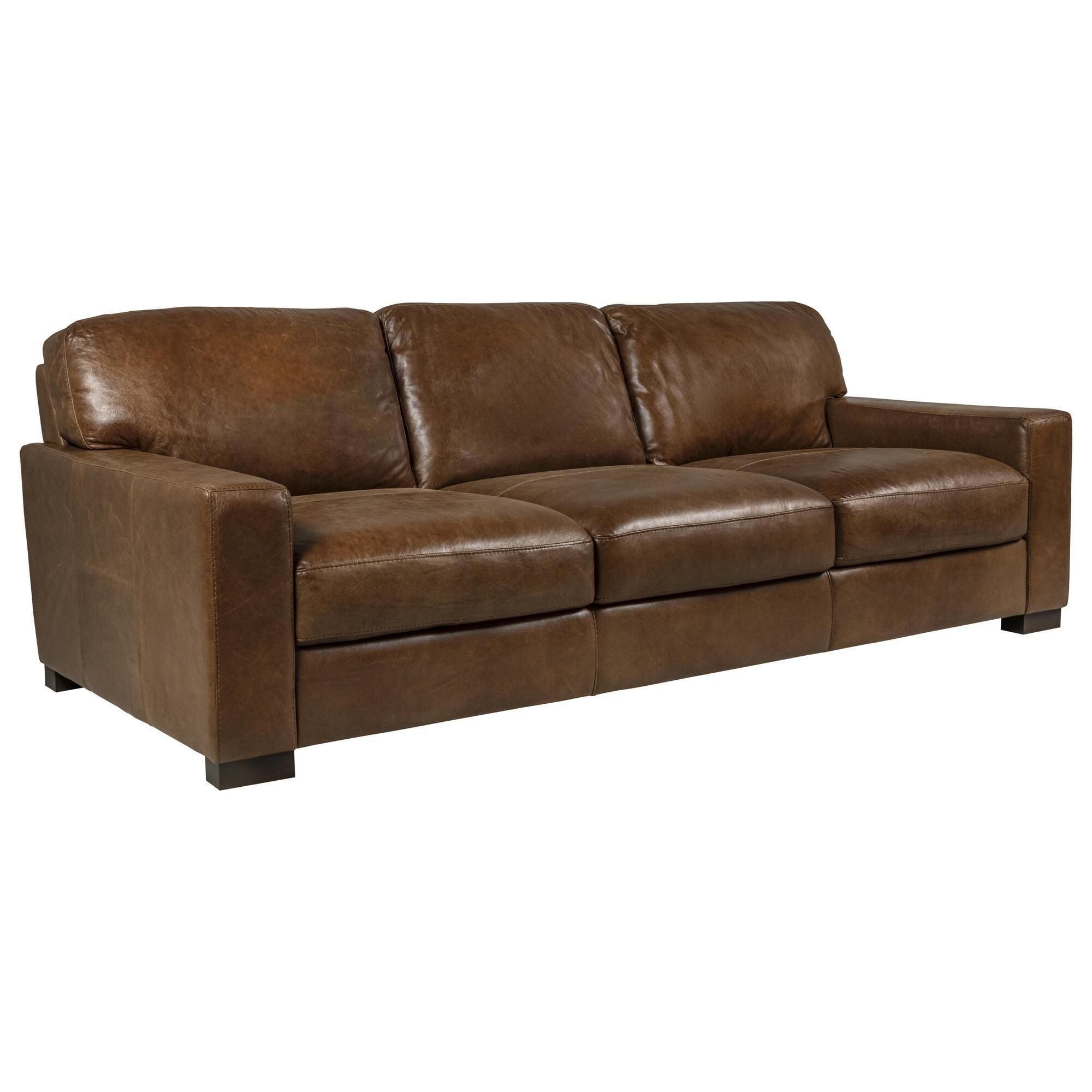 Chestnut leather best sale sofa