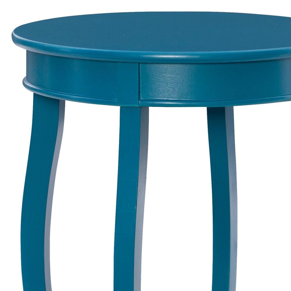 Linon Home Decor Rainbow Round Side Table in Teal, , large
