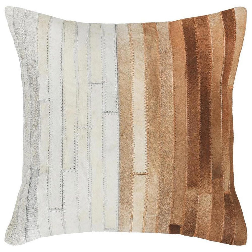 Classic Home Meru 20" Square Throw Pillow in Tan and Multicolor, , large