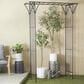 Maple and Jade Garden Arbor with Lattice Work Sides in Matte Black, , large