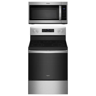 Whirlpool 2-Piece Kitchen Package with 5.3 Cu. Ft. Air Fry Electric Range and Microwave in Stainless Steel, , large