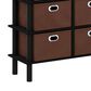 HOMLUX 5-Tier Modern Storage Bookshelf with 6 Storage Bins in Black Oak, , large