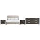 Bernhardt Geneve Queen Upholstered Wingback Bed with Dresser and Two Nightstands in Robor, , large