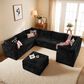 HOMLUX 8-Piece Mod U-Sectional with Chaise in Black, , large