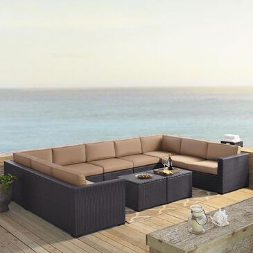 Firefly Biscayne 9 Person Wicker Seating Set in Mocha, , large